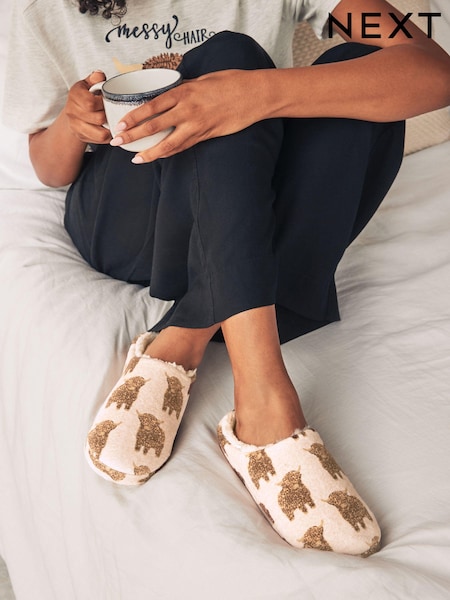 Cream Hamish the Highland Cow Slippers (832112) | $23