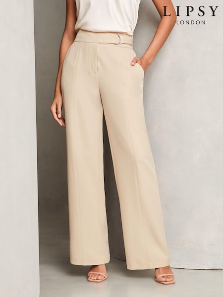 Lipsy Cream Wide Leg D Ring Trousers (832267) | €24