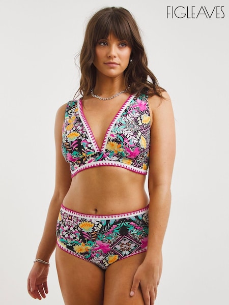 Figleaves Pink	 Floral Print Frida High Waist Bikini Briefs (832657) | €13
