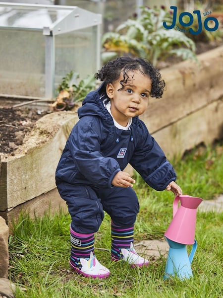 Azul marino - Jojo Maman Bébé Waterproof Fleece Lined Puddlesuit (8327Q6) | 88 € - 92 €
