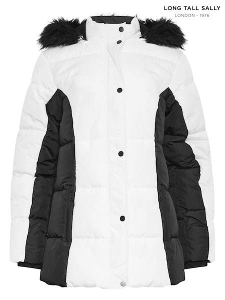 Long Tall Sally Black Colourblock Puffa Coat (833009) | €44.50