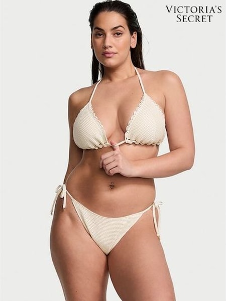 Victoria's Secret Linen Nude Tie Side Crochet Swim Bikini Bottom (833020) | €27