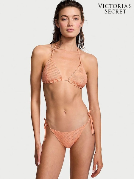 Victoria's Secret Punchy Peach Orange Triangle Crochet Swim Bikini Top (833158) | €27