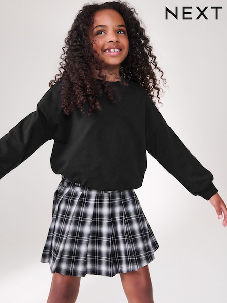 Black Boxy Bubble 100% Cotton Hem Sweatshirt (3-16yrs) (833405) | 21 QAR - 31 QAR