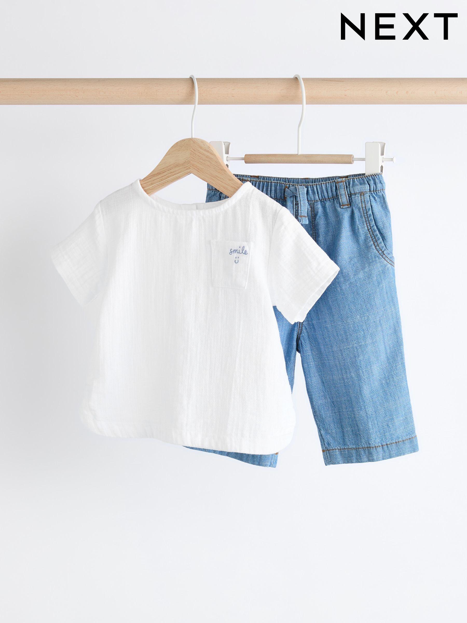 White cotton jogger set best sale