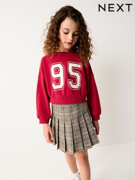 Red Varsity Graphic 100% Cotton Long Sleeve Sweatshirt (3-16yrs) (834404) | AED35 - AED53