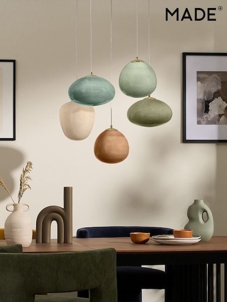 MADE.COM Green Adrianne 5 Light Cluster Pendant Ceiling Light (834497) | €489