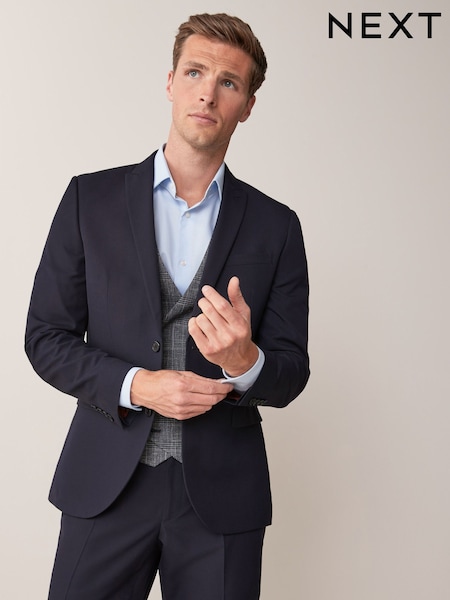 Navy Blue Regular Fit Two Button Suit Jacket (834824) | €79