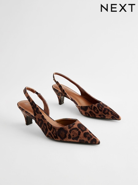 Animal Forever Comfort® Standard/Wide Fit Peg Kitten Slingback Heel Shoes (834961) | 153 QAR