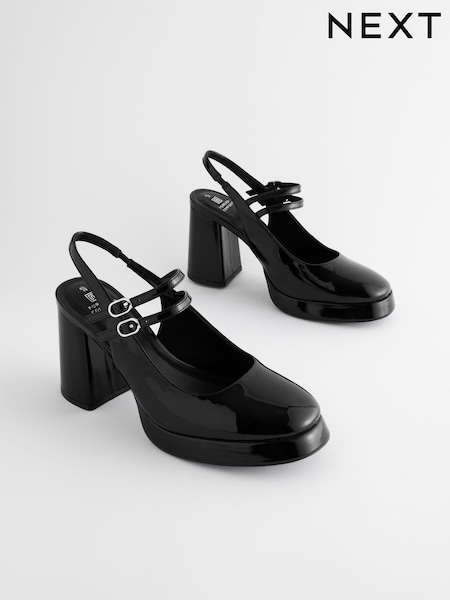 Black Forever Comfort® Platform Slingback Mary Jane Shoes (835127) | €27