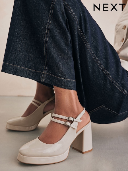 Bone Cream Forever Comfort® Platform Slingback Mary Jane Shoes (835142) | €24