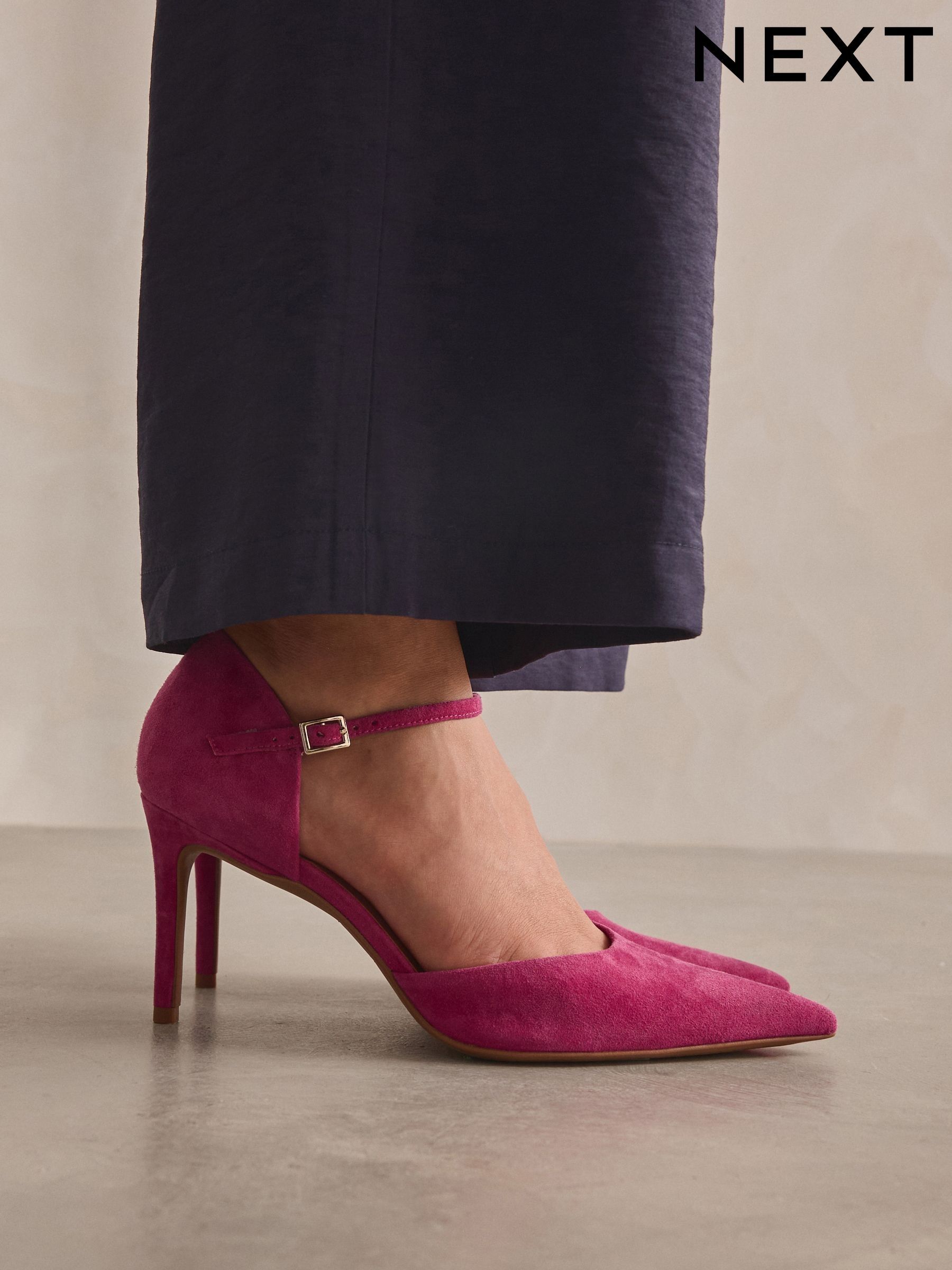 Womens Pink Shoes Pink Leather Point Shoes Next UAE