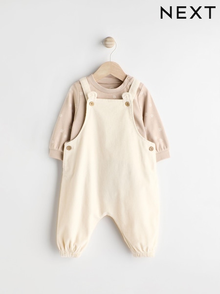 Cream Woven Baby Dungarees and Bodysuit Set (0mths-2yrs) (835170) | kr217 - kr238