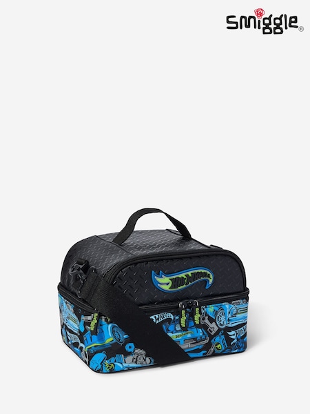 Svart - Smiggle Hot Wheels Large Dual Strap Lunchbox