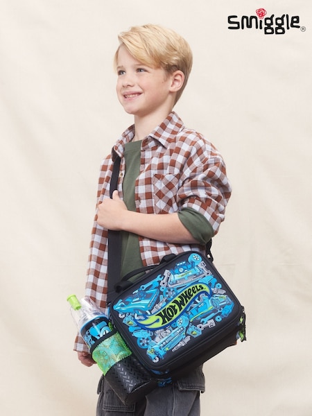 Svart - Smiggle Hot Wheels Square Level Hardtop Lunchbox