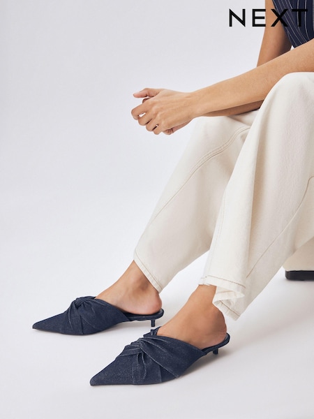 Denim - Forever Comfort Point Toe Knot Mules (835622) | € 19