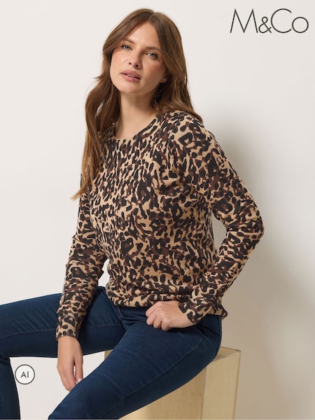 Natural - M&co Animal Printed Jumper