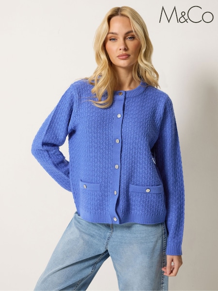 Blue - M&co Button Up Cardigan