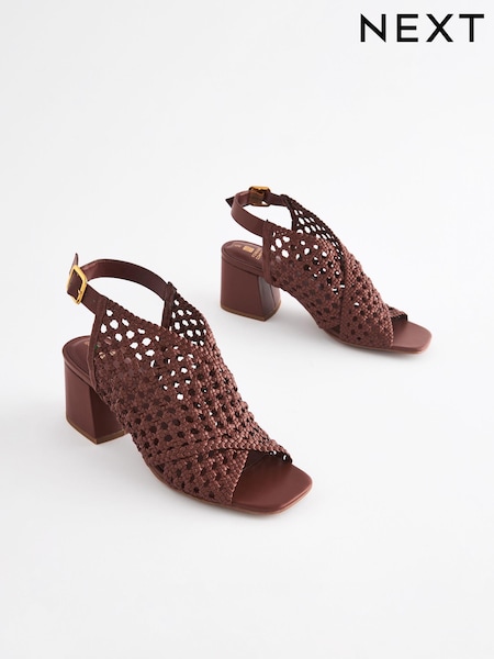 Tan Brown Forever Comfort Weave Block Shoeboot Sandals (835799) | €12