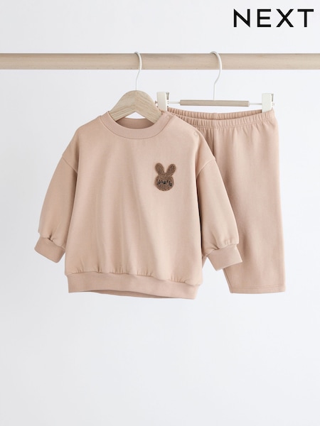 בז' - Bunny Baby Sweatshirt And Joggers Set (0mths-2yrs) (835929) | ‏50‏₪ - ‏59‏ ₪