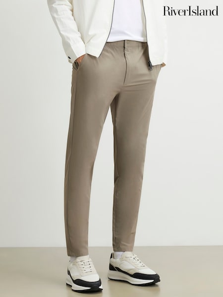 لون طبيعي - Regular River Island Skinny Fit Trousers