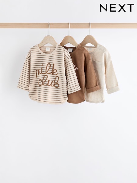 Neutral Milk Club Baby Jersey Long Sleeve T-Shirts 3 Pack (0mths-2yrs) (836058) | AED60 - AED67