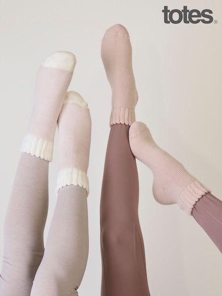 Pink - Totes Thermal Cropped Length Socks 2 Pack