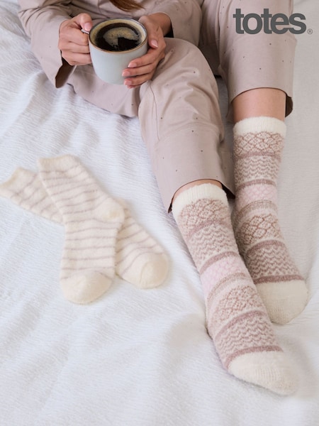 Natural - Totes Super Soft Cosy Bed Socks