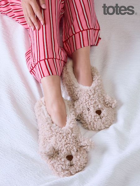 Nature - Totes Novelty Dog Borg Footsies Socks With Sherpa Lining