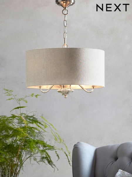 Brushed Chrome Burford 3 Light Chandelier (836545) | €131