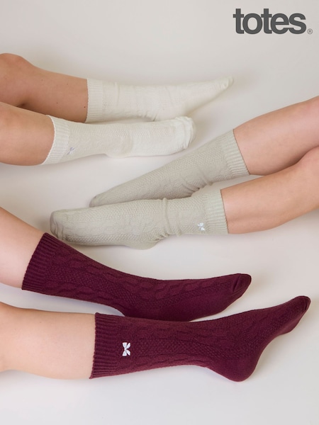 Red - Totes Super Soft Ankle Socks 3 Pack
