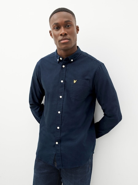 Lyle & Scott Navy Cotton Oxford Shirt (836772) | $111 - $114