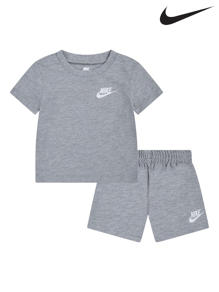 Nike Grey Infant Small Logo Top and Shorts Set (837070) | LEI 104