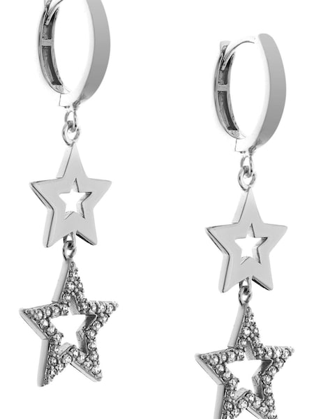 Mint Velvet Silver Tone Star Hoops (837471) | €37
