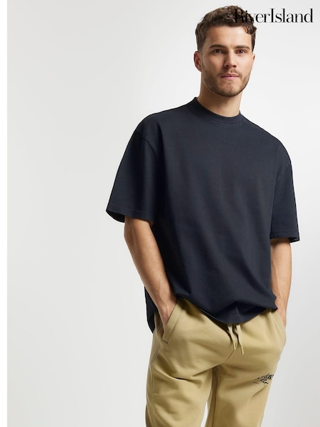Negru - River Island Larg 100% bumbac Studio Tricou (837832) | 83 LEI