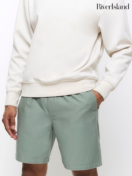 River Island Green Elasticated 100% Cotton Pull-On Shorts (837987) | €18