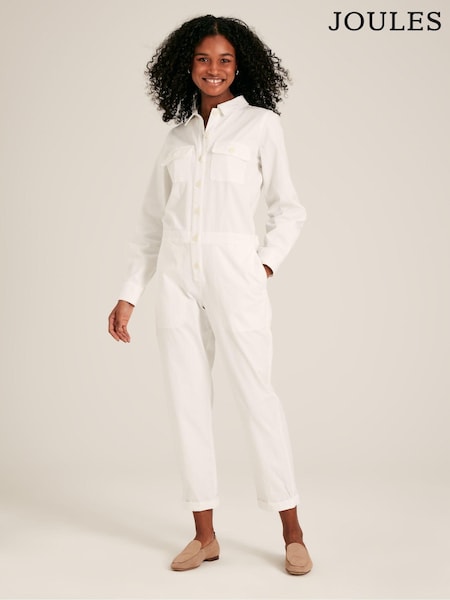 Joules White Long Sleeve Cotton Boiler Suit (838652) | €26