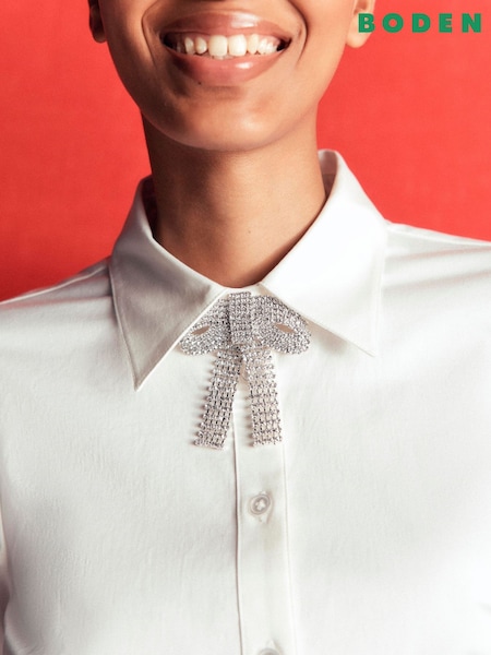 Gris - Boden Sparkle Bow Brooch