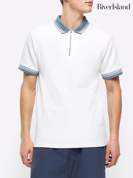 River Island Cream Ecru Tape Contrast Baseball T-Shirt (839153) | €15.50