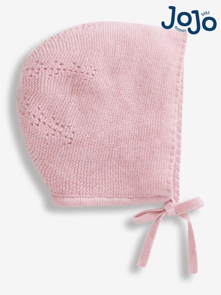 JoJo Maman Bébé Pink Knitted Baby Bonnet (839172) | €19