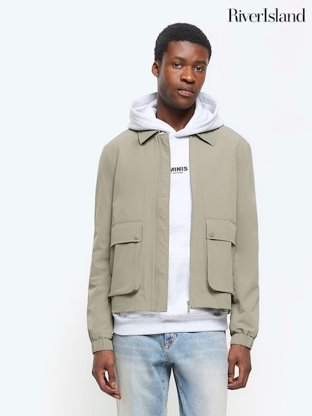 Verde - River Island Croială clasică Easy Stretch Jachetă (839459) | 208 LEI