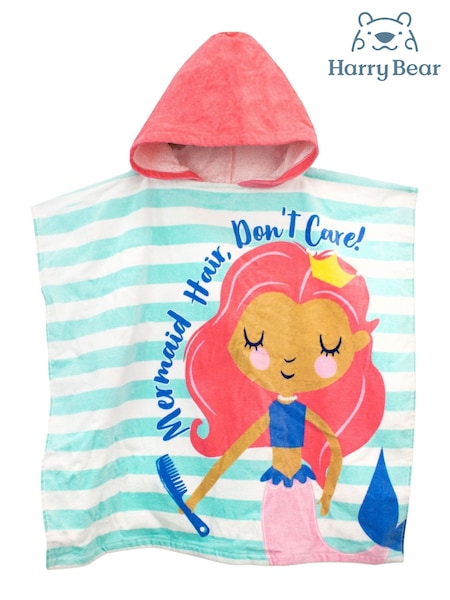 Harry Bear Blue Girls 100% Cotton Mermaid Poncho (839487) | €18