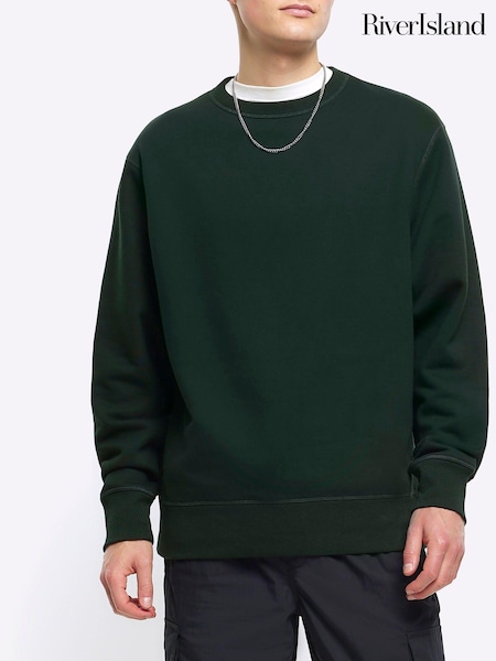 River Island Green Long Sleeve Essential Crew Jacket (839548) | €16