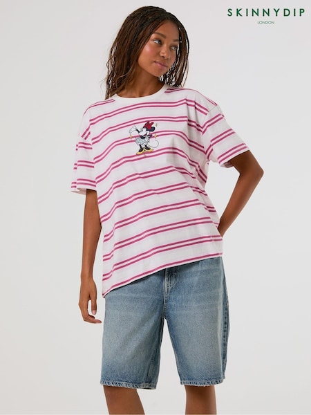 Rosa - Skinnydip Disney Minnie Stripe T-shirt