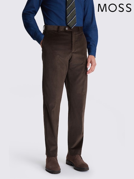 Brown - Regular Moss Tailored Fit Corduroy Suit Trousers