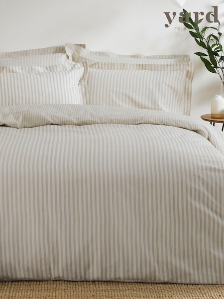 Yard Natural Hebden Striped 100% Cotton Duvet Cover and Pillowcase Set (839886) | $79 - $151