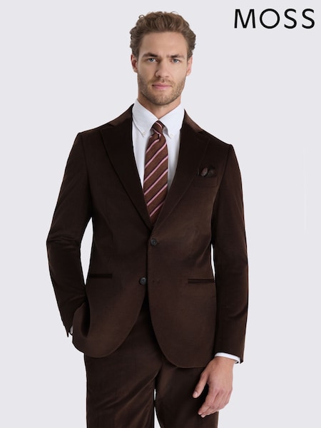 Brown - Regular Moss Tailored Fit Corduroy Suit Jacket