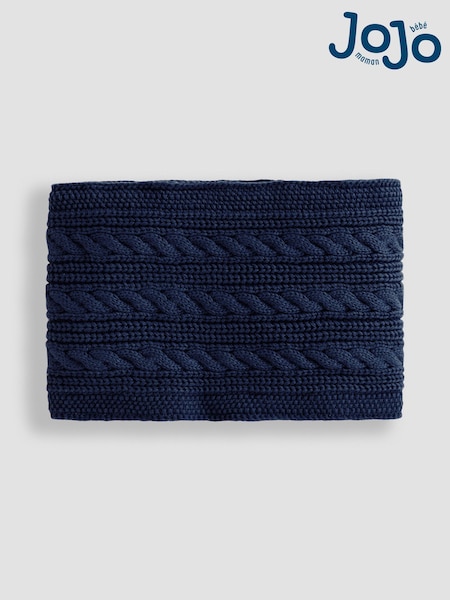 JoJo Maman Bébé Navy Kids' Cable Knit Neck Cosy Scarf (8399N6) | €22