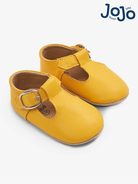 Amarillo mostaza - Jojo Maman Bébé Leather Pre-walker Shoes (83G442) | 31 €