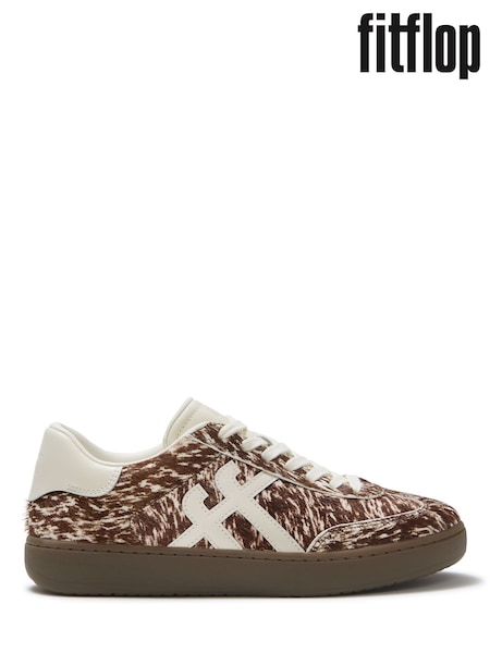 Brown - Fitflop The Dash Ff Pony Cow T-toe Trainers